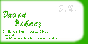 david mikecz business card