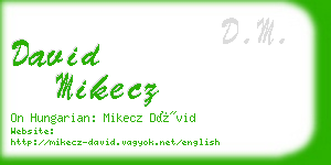 david mikecz business card